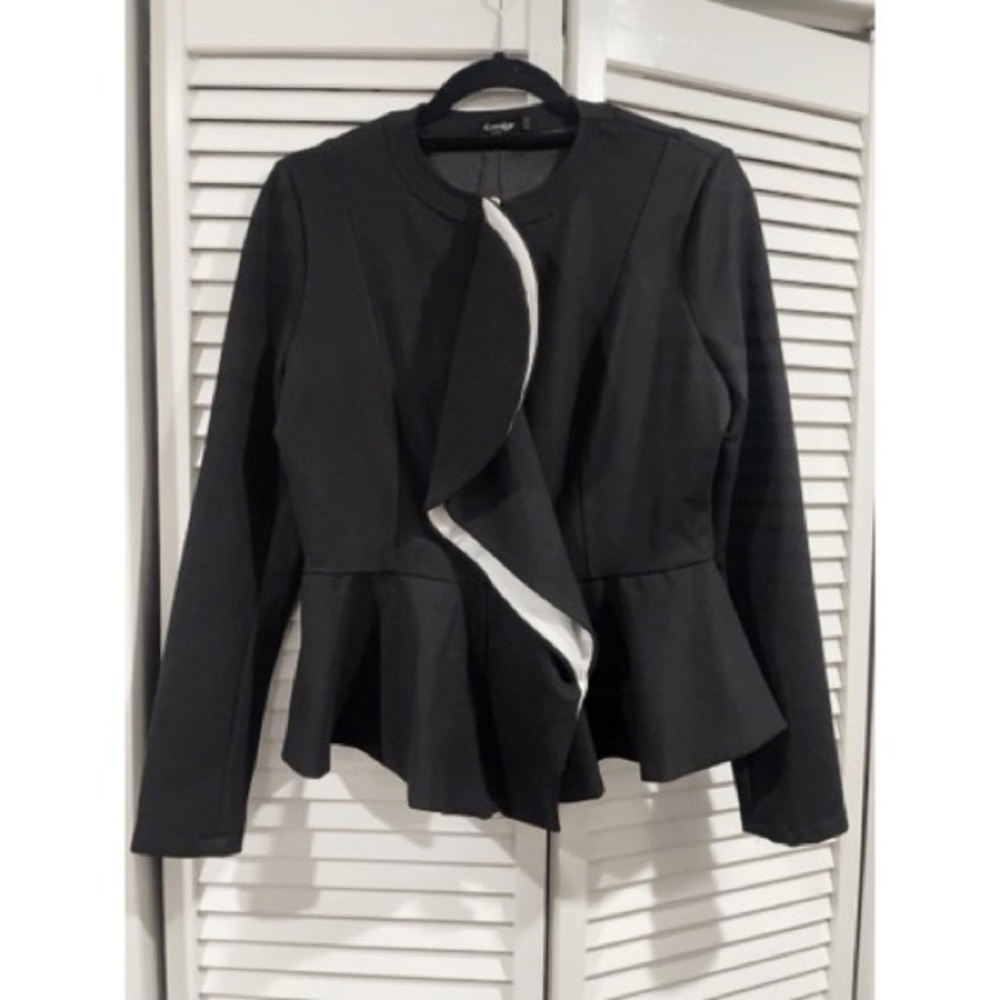EXPRESS Black Peplum Ruffle Jacket